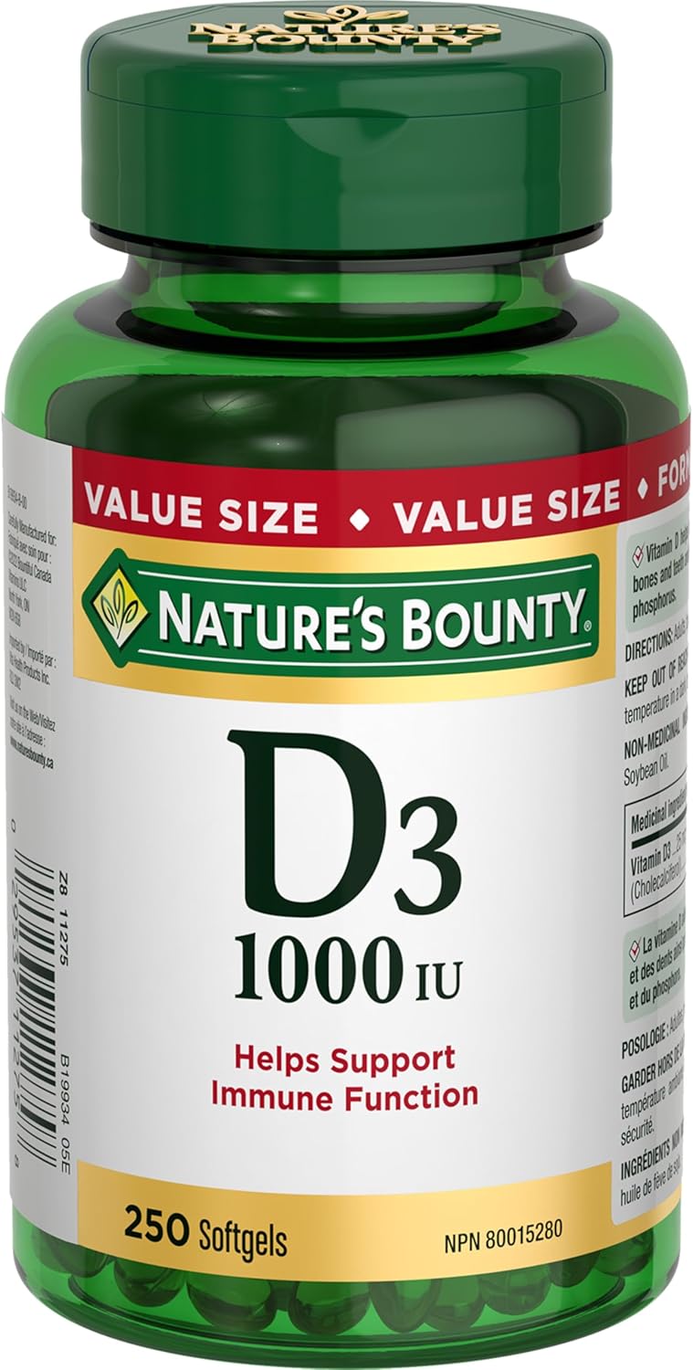 NATURE'S BOUNTY VIT D SOFTGEL 1000IU 250