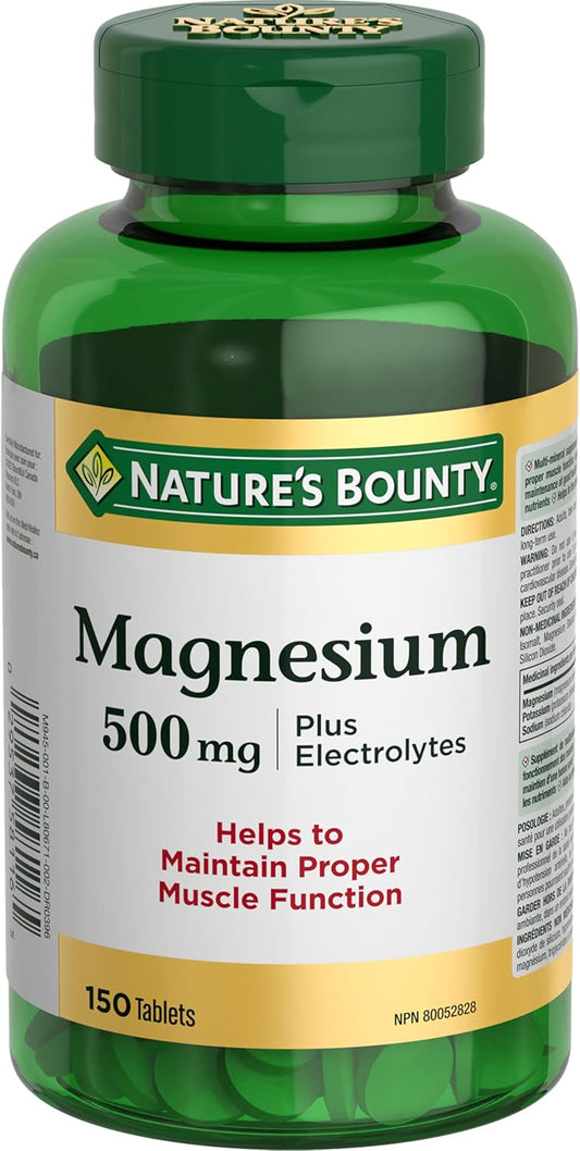 NATURE'S BOUNTY MAGN 500MG PLUS ELECTROLYTES TB150