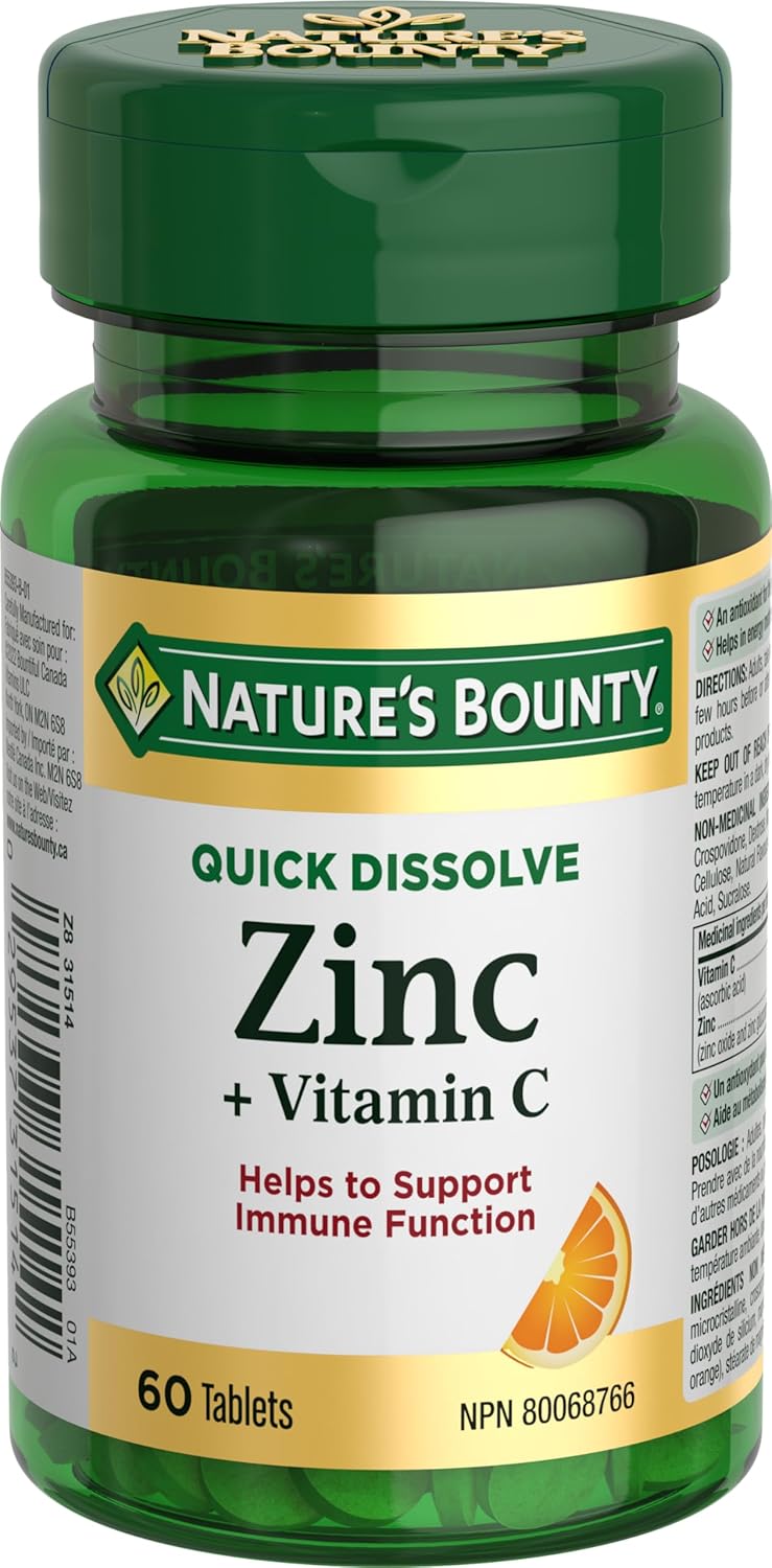 NATURE'S BOUNTY VITAMIN C & ZINC TB 60/15MG 60