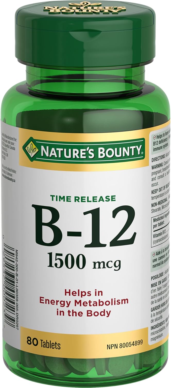 NATURE'S BOUNTY B12 1500MCG TIME RELEASE 80