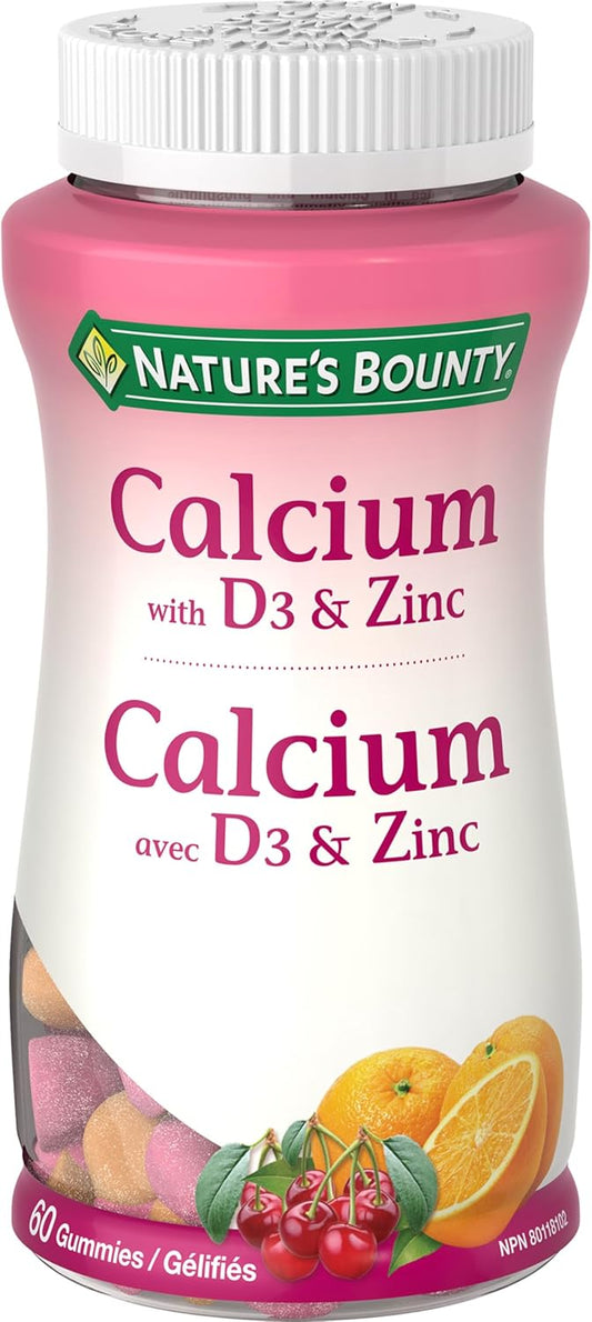 NATURE'S BOUNTY CALCIUM WITH D3 & ZINC GUMMIES 60