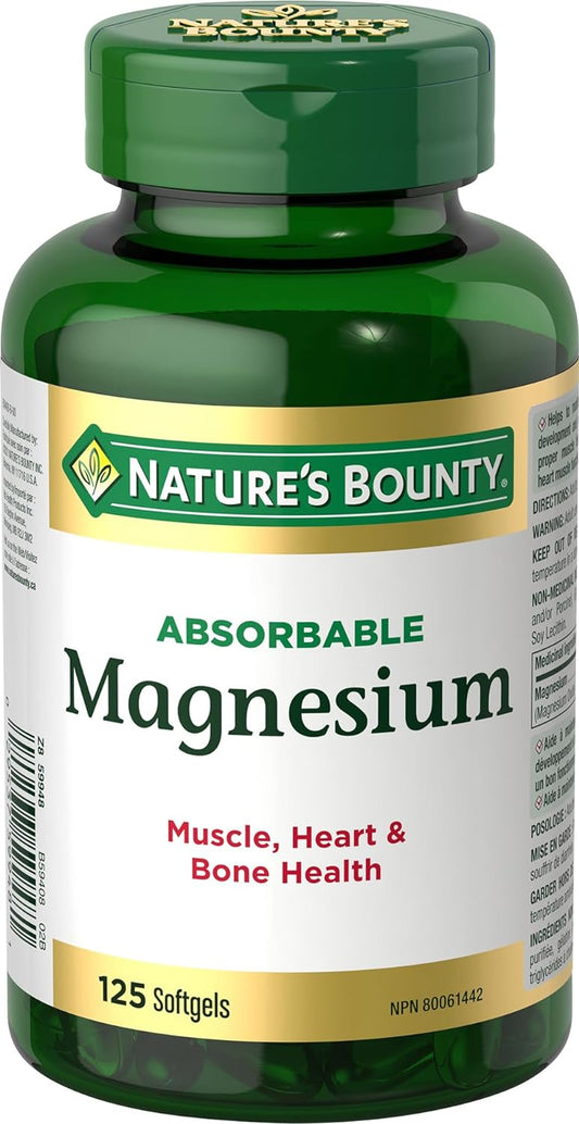 NATURE'S BOUNTY ABSORBABLE MAGNESIUM CAPS 125