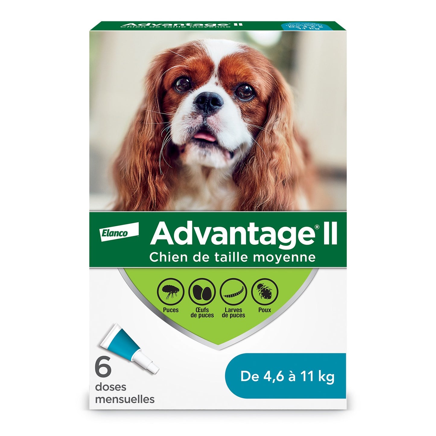 Advantage II Medium Dog Once-A-Month Treatment 4.6-11 kg